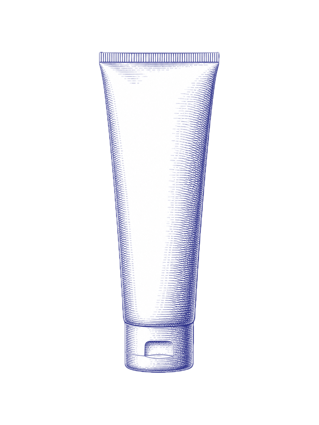 Blue line illustration of custom tube packaging